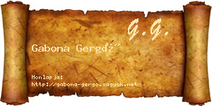 Gabona Gergő névjegykártya